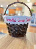 Embroidered - Neutral Lined Basket