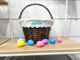 Embroidered - Neutral Lined Basket