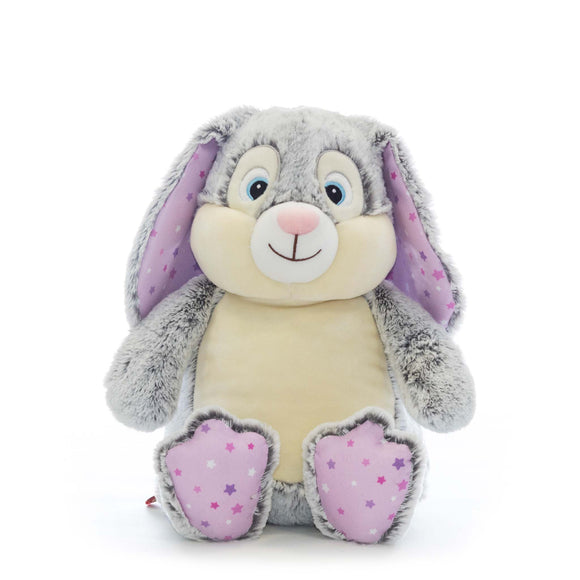 Embroidered Grey Bunny - Bubblegum Plush