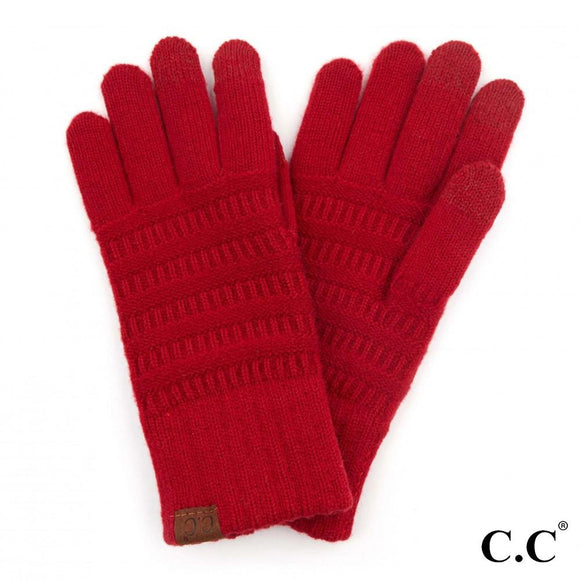 Red CC Touchscreen Gloves