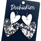 Double Love Hearts -Valentine's Acrylic Earrings: Rose Gold