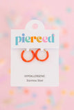 Colored Huggies Earrings: Pink