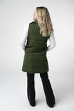 Harlow Long Vest in Dark Olive