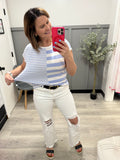 Block Stripe Top in Blue