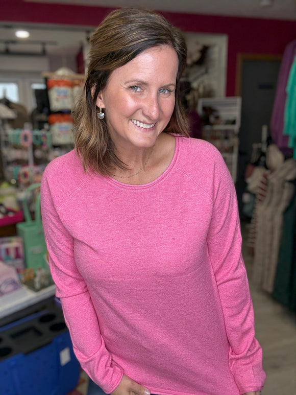 Heather Fuchsia Back to Basics Sweater