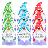 Christmas Holiday Gnomes Facial Mask Bundle 9 Pack