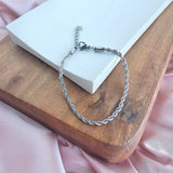 Luxe 18K Silver Rope Bracelet