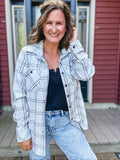 Kendra Shacket in Grey and Black Plaid
