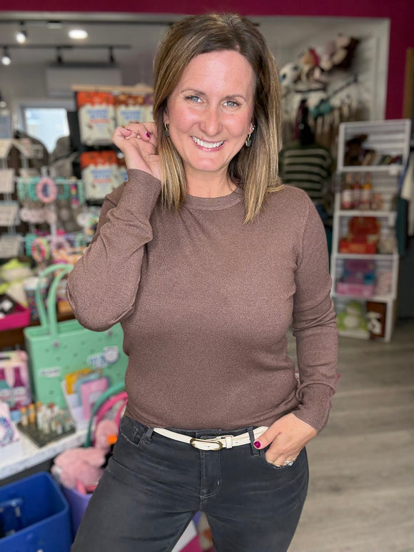 Crewneck Sweater in Chocolate