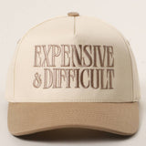 EXPENSIVE and DIFFICULT Embroidered Trucker Hat: SAGE / One Size