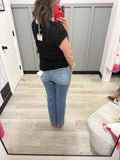 High Rise Kick Flare in Light Denim