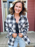 Kendra Shacket in Black, Brown & Grey Plaid