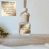 Hanging Car Diffusers | Vanilla Bean | Made in USA: Round Bottle