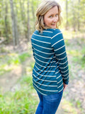 Teal Basic Striped Top