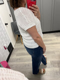 Emery Sweater Top in Cream