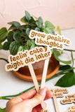 Retro Funny Wooden Plant Markers: Gimme that sun