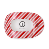 Teleties Flat Round Hair Clip | Large | Candy Cane Crush