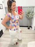 Patchwork Smocked Top