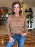 Fall Vibes Dot Sweater in Camel