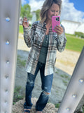 Ivory Flannel Plaid Top