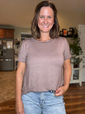 Basic Tunic Tee in Mocha
