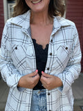 Kendra Shacket in Grey and Black Plaid