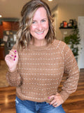 Fall Vibes Dot Sweater in Camel