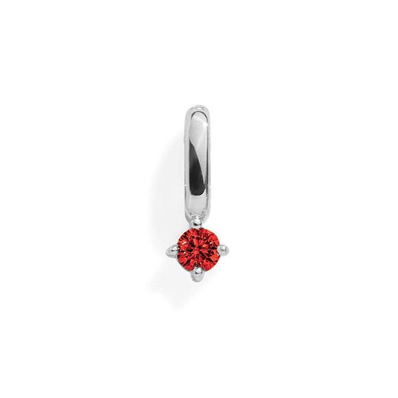 Birthstone Charm: Ruby / Silver