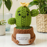 Handmade Crochet Succulent Cactus Mini Potted Plants Decor: Succulent