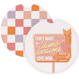 Dumb Decisions Checkers Funny Car Coaster Set