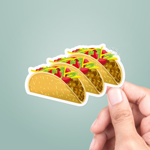 Tacos Sticker Vinyl Decal: 3"