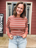 Stacy Long Sleeve in Rust Stripe