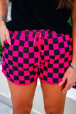 Pink & Black Checkered Everyday Shorts