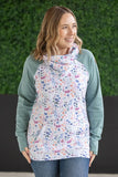 Sage Floral Paradise Zoey Zip Cowl Pullover
