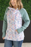 Sage Floral Paradise Zoey Zip Cowl Pullover