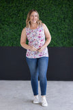 Ava tank in Periwinkle Floral
