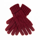 CC Cable Fleece Lined Women's Gloves Burgundy