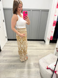 Damask Palazzo Pants in Brown