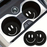 Black Smile Car Coaster Set