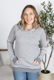 Tatum Textured Pullover Hoodie - Grey Stripe