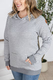 Tatum Textured Pullover Hoodie - Grey Stripe