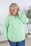 Corinne Ribbed Pullover in Lime
