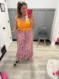 Berry Floral Maxi Skirt