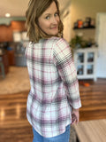 Lizzy Knit Top in Pink Plaid