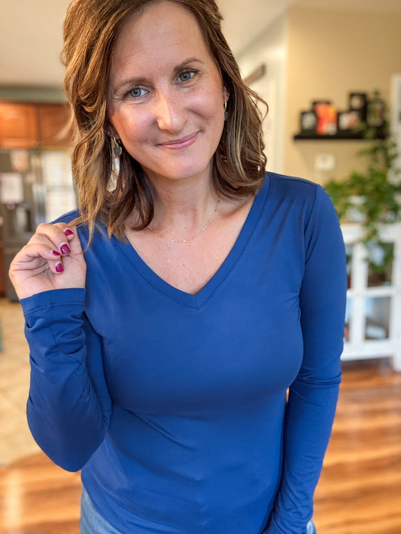 Butter Soft Long Sleeve in Light Navy