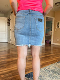 Raw Hem Denim Mini Skirt