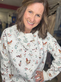 Ducks & Chickens Floral Cozy Sweatshirt