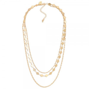 Triple Strand Gold Layered Necklace