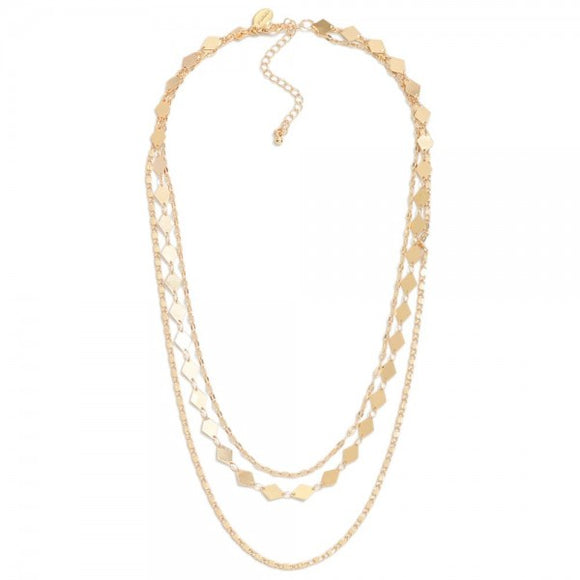 Triple Strand Gold Layered Necklace