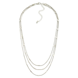 Layered Silver Classic Necklace